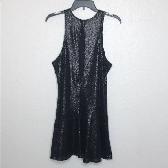 Free People Womens Medium Black Sequin Mini Dress Concert Party Special Event - Picture 3 of 4